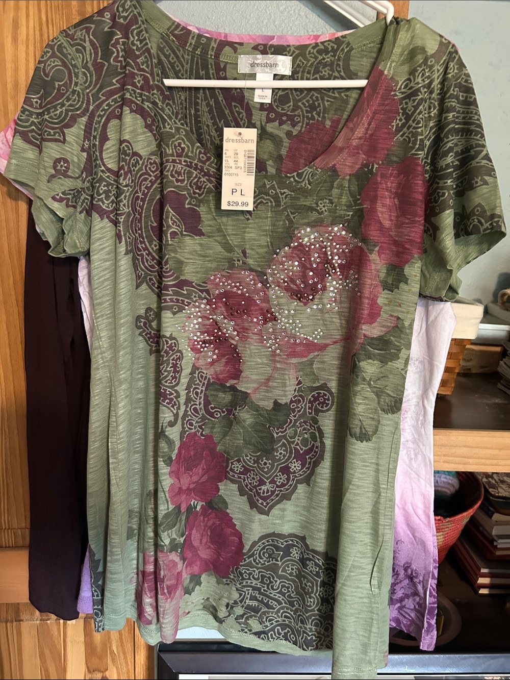 dressbarn 3 tops, 2 short sleeve 1 long sleeve new with tags size L (1 PL)